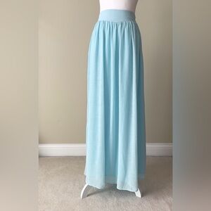 Pins and Needles Light Blue Chiffon Flowy Maxi Skirt EUC Size Small